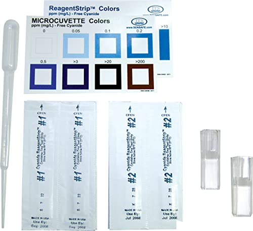 Industrial Test Systems - 484015 484003 Cyanide ReagentStrip Test Kit, 3 Minutes Test Time, 0.05-200 ppm Range (Pack fo 10) - Image 1
