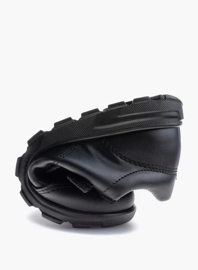 Pablosky Boys' Panelled School Shoes with Hook and Loop Closure - 354710