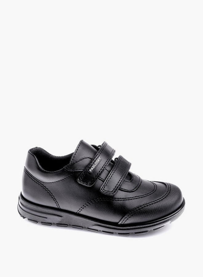 Pablosky Boys' Panelled School Shoes with Hook and Loop Closure - 354710  - Image 1