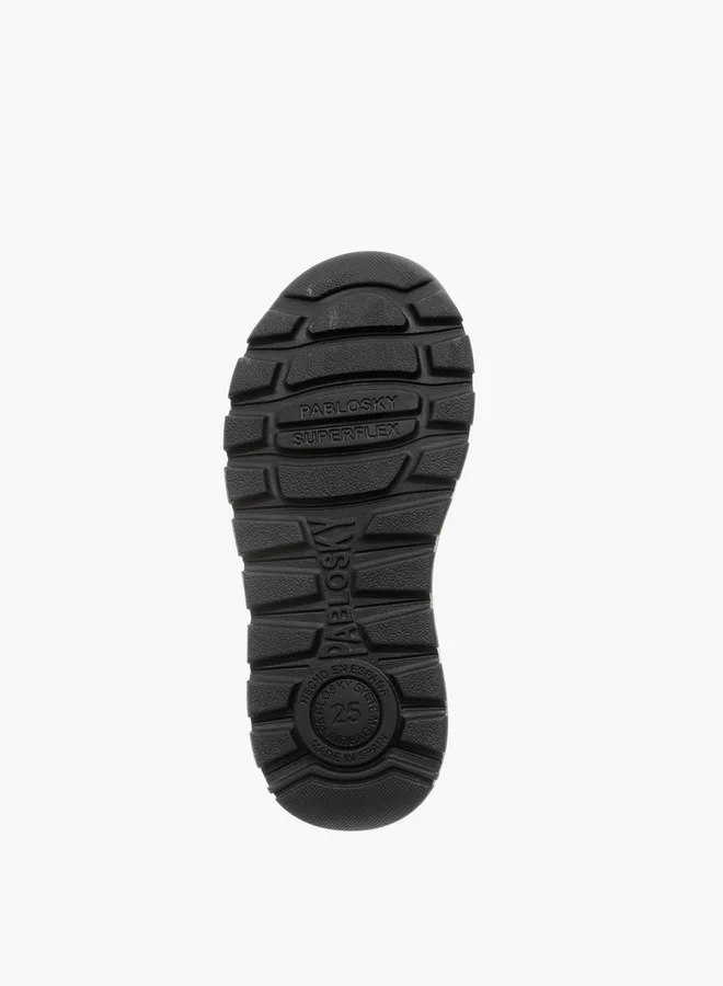 Pablosky Boys' Panelled School Shoes with Hook and Loop Closure - 354710