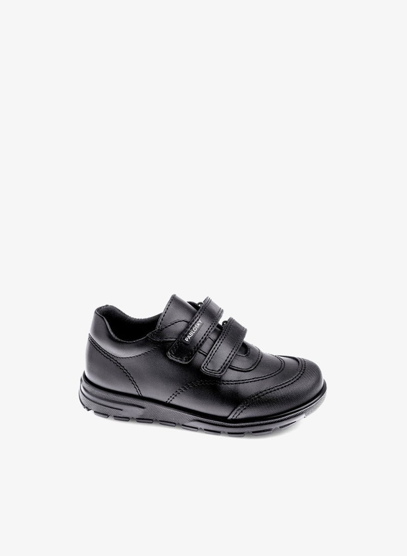 Pablosky Boys' Panelled School Shoes with Hook and Loop Closure - 354710 - Image 1