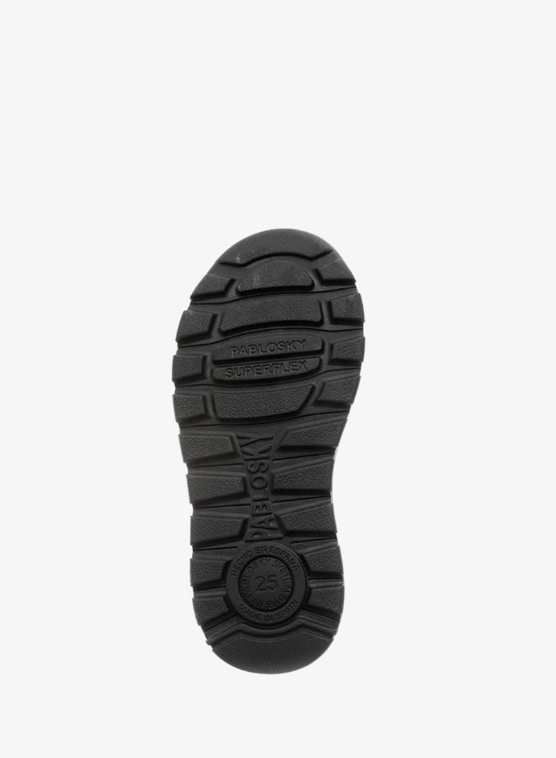 Pablosky Boys' Panelled School Shoes with Hook and Loop Closure - 354710 - Image 3