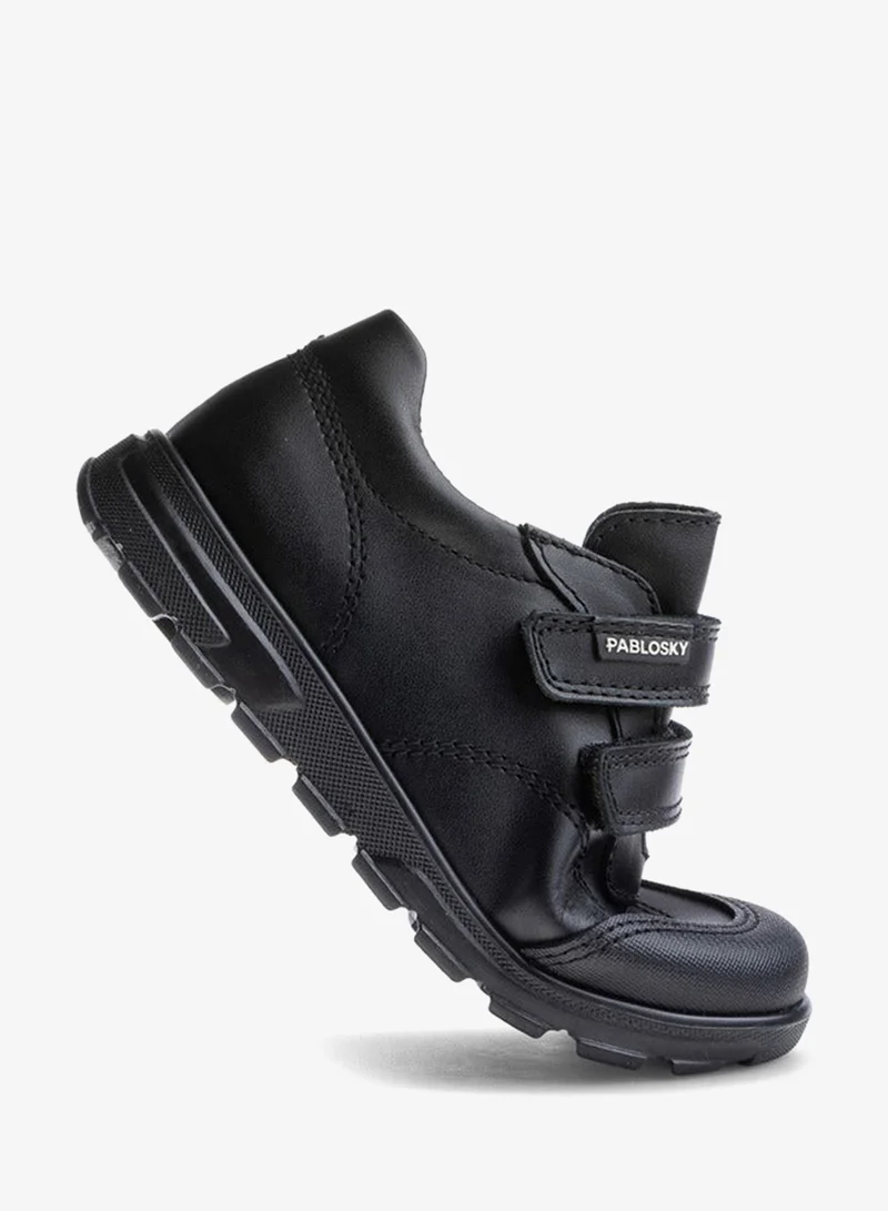 Pablosky Boys' Panelled School Shoes with Hook and Loop Closure - 354710