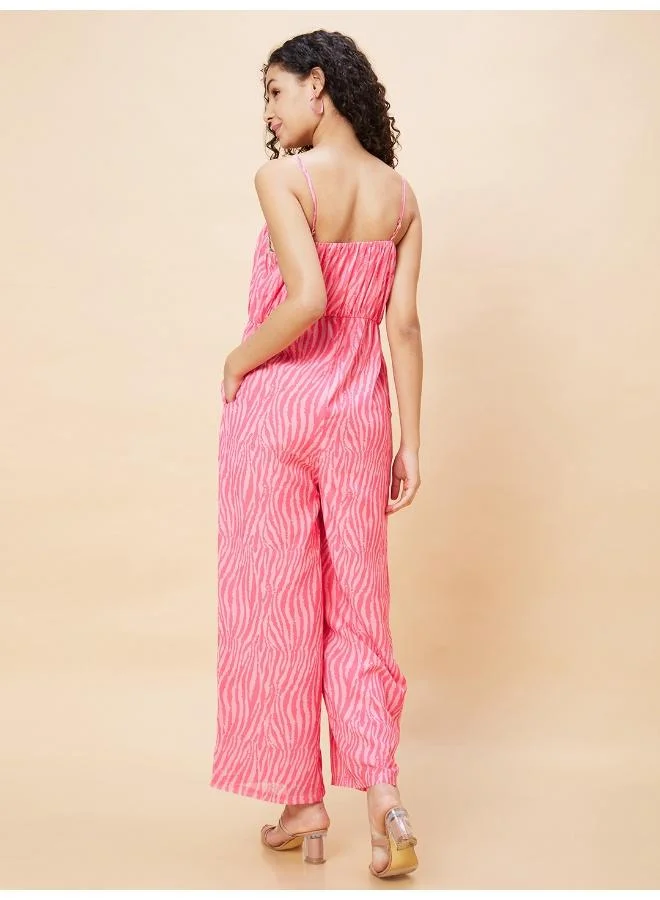 globus Globus Women Animal Printed Shoulder Straps Basic Jumpsuit