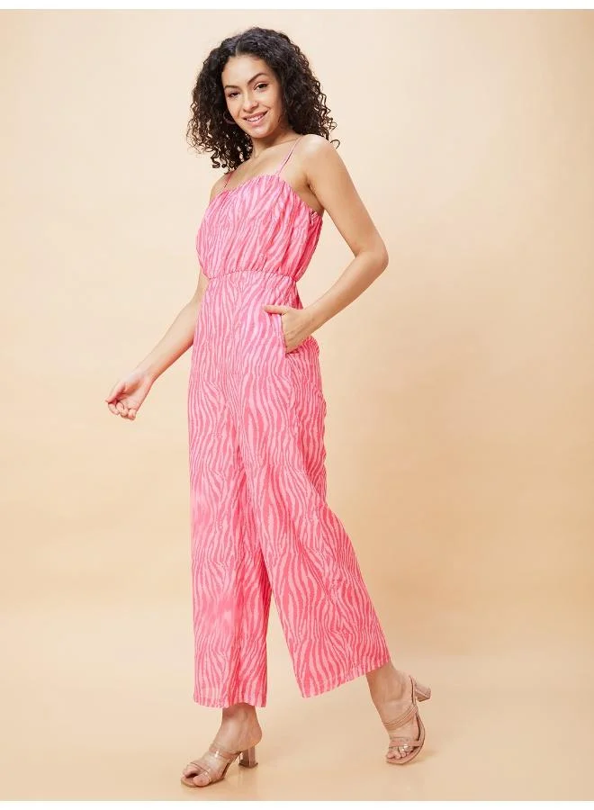 globus Globus Women Animal Printed Shoulder Straps Basic Jumpsuit
