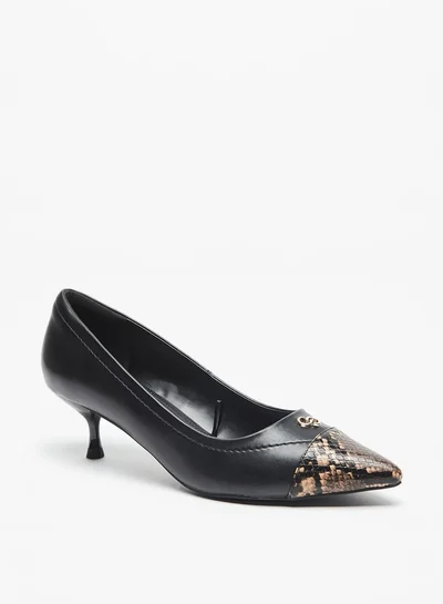Celeste Women's Panelled Slip-On Pumps with Kitten Heels