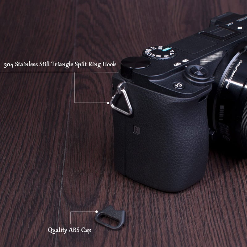 VKO Lug Ring Camera Strap Triangle Split Ring Hook + Plastic Cap for SLR D-SLR Rangefinder Mirrorless Camera W/Round Eyelet 12mm(2 Pair) - Image 3