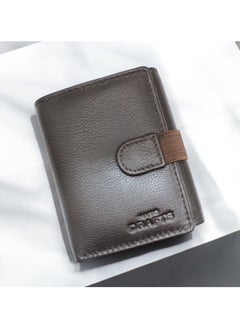 MARIO DRAFTS Mario Drafts Men's Genuine Leather Button Wallet, Brown  - Image 1