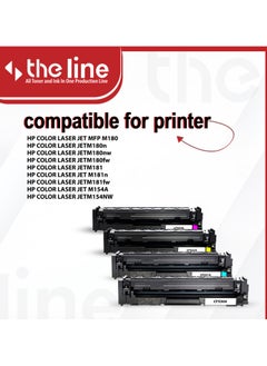 The Line THE LINE 205A CF530A CF531A CF532A CF533A Compatible Toner Set for HP Color Laserjet Pro MFP M181FW M180N M154a M154nw Printer (Black Cyan Yellow Magenta)  - Image 2