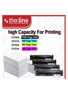The Line THE LINE 205A CF530A CF531A CF532A CF533A Compatible Toner Set for HP Color Laserjet Pro MFP M181FW M180N M154a M154nw Printer (Black Cyan Yellow Magenta)  - Image 3
