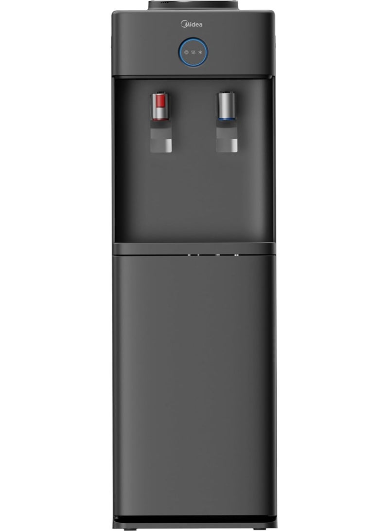 Midea Water Dispenser, Top Loading, 2-taps Equipped with Hot and Cold Temperature, Floor Standing, 35 L Large Cabinet, Child Safety Lock for Faucet, Best Home, Office & Pantry, Black, YL2436S-WB-G YL2436S-WB-G Black - Image 1