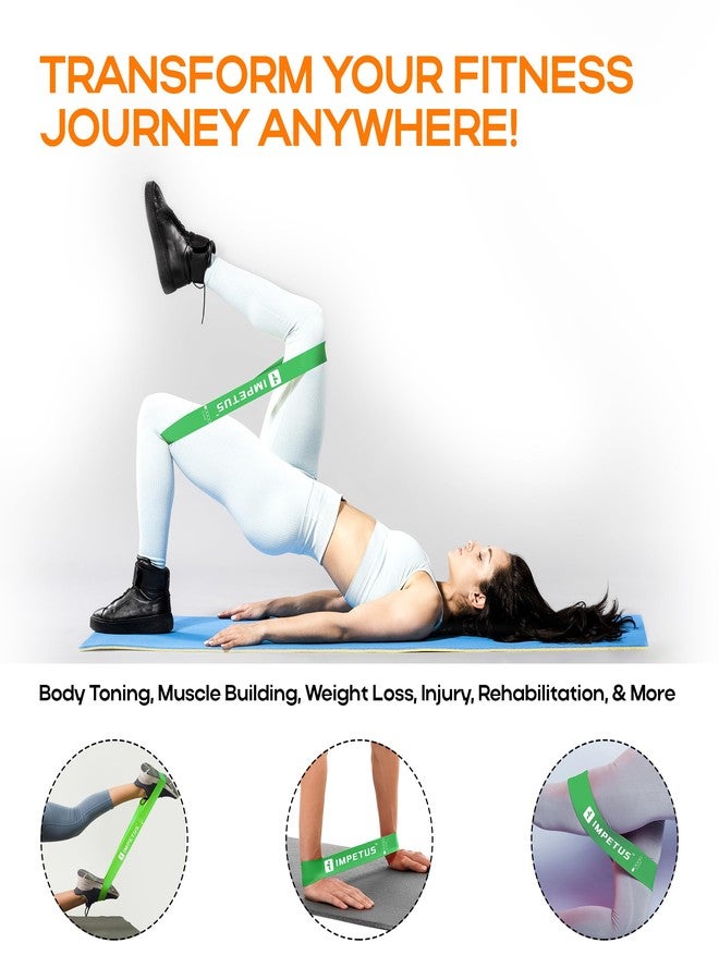 IMPETUS Resistance Flexbands - Pack of 5 Mini Loop Resistance Bands | Therabands for Hip, Glute & Full Body Workout, Stretching & Toning, Latex Fitness Bands for Home & Gym (Multicolor) - Image 4