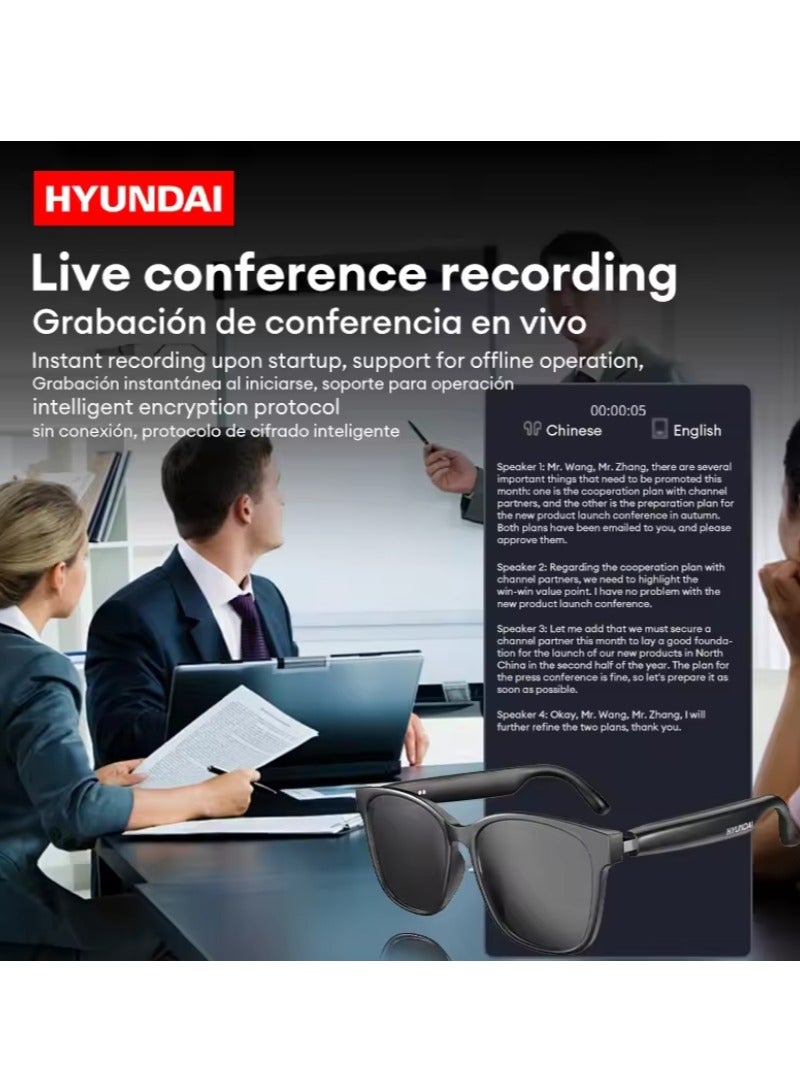 HYUNDAI AI Intelligent Bluetooth Real-time Translation Subtitles Super Glasses Multi-language Simultaneous Translation  - Image 3