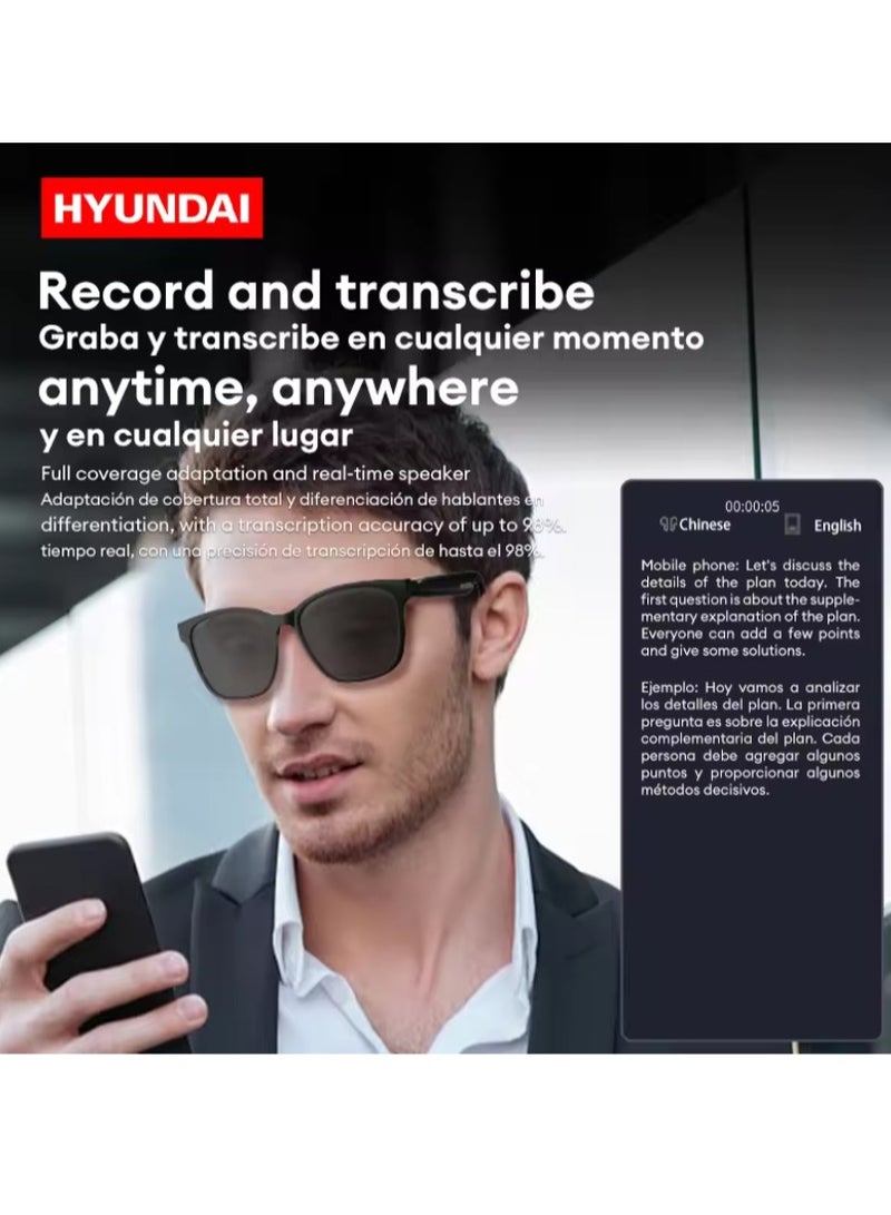 HYUNDAI AI Intelligent Bluetooth Real-time Translation Subtitles Super Glasses Multi-language Simultaneous Translation  - Image 4