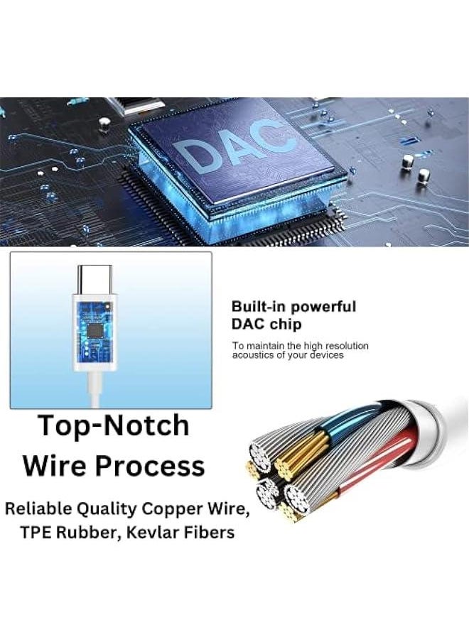Sh-Protect USB C Headphones Wired Earphones with Mic & Remote Control Noise Cancelling Type C Earbuds for iPhone 15 Series, iPad, Galaxy S24/S23/S22/S21/S20/Ultra Note 10/20, Pixel 7/6/6a/5/4