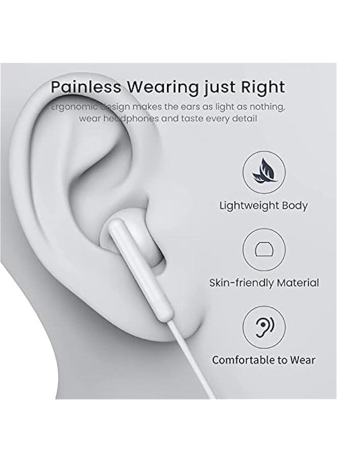Sh-Protect USB C Headphones Wired Earphones with Mic & Remote Control Noise Cancelling Type C Earbuds for iPhone 15 Series, iPad, Galaxy S24/S23/S22/S21/S20/Ultra Note 10/20, Pixel 7/6/6a/5/4