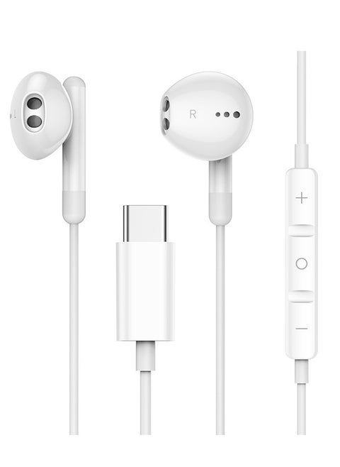 Sh-Protect USB C Headphones Wired Earphones with Mic & Remote Control Noise Cancelling Type C Earbuds for iPhone 15 Series, iPad, Galaxy S24/S23/S22/S21/S20/Ultra Note 10/20, Pixel 7/6/6a/5/4