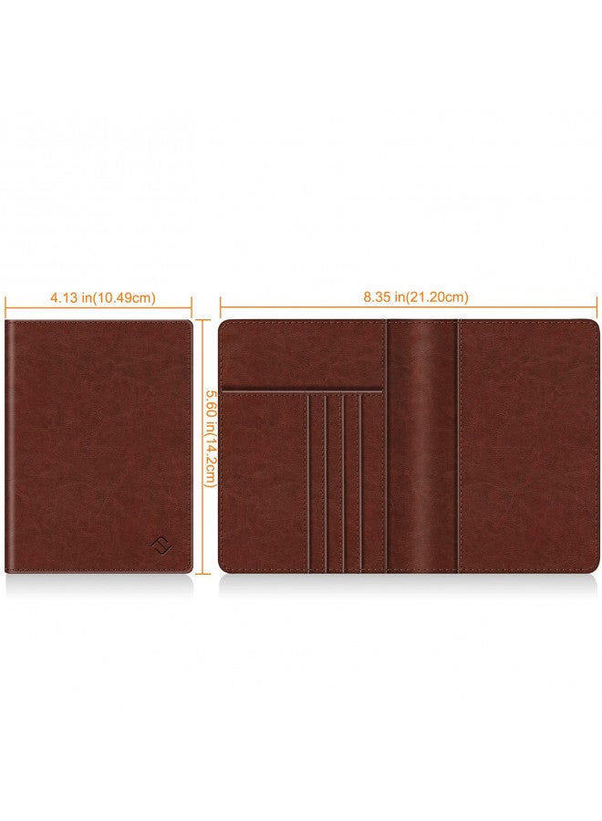 Fintie Fintie Passport Holder, Slim Travel Wallet RFID Blocking Card Case Cover Passport Cover Protector Travel Essentials with Credit Card Slots for Women/Men, Vintage Brown - Image 2