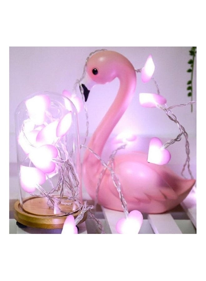 20 LED Silk Cloth Heart String Light Pink - Image 4