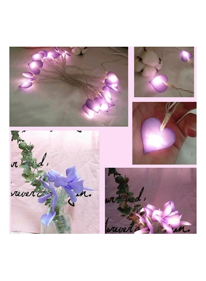 20 LED Silk Cloth Heart String Light Pink - Image 2