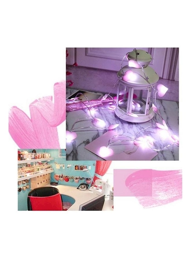 20 LED Silk Cloth Heart String Light Pink - Image 3