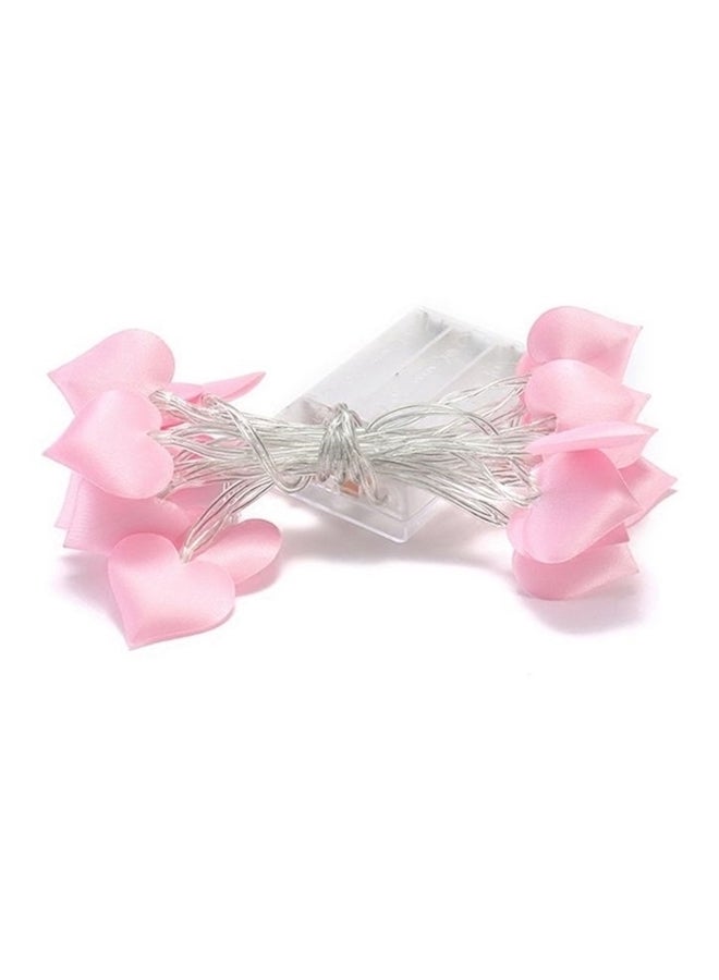 20 LED Silk Cloth Heart String Light Pink - Image 1