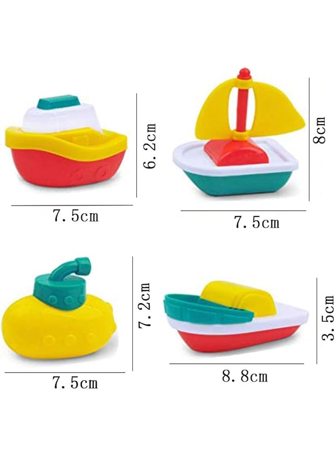 KASTWAVE Baby Bath Toys 4 Pcs Little Boat Train Bath Toy Bath Toys Bathtime Floating Boat Plastic Ship Model For Toddlers Kids Birthday Gift For Kids - Image 5