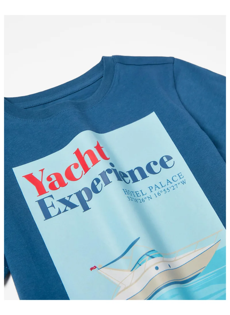Zippy Zippy Cotton T-shirt for Boys Yacht