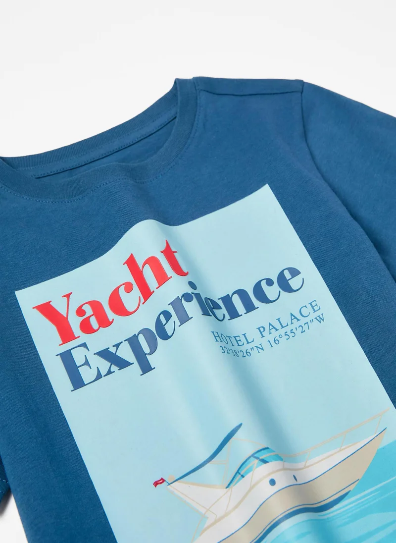 Zippy Zippy Cotton T-shirt for Boys Yacht