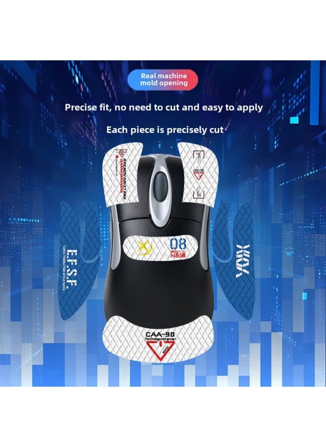 Suitable For Microsoft IO1.1 Mouse Anti-slip Stickers Full Set With Back Stickers Lizard Skin Protective Stickers Anti-sweat Suction Generation Wholesale-Color:io1.1-SY-037 White Gundam/White Diamond-Full Package