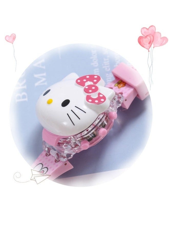Hello Kitty Cartoon Children's Watch, Children's Watch Toy with Light Effect, Kids Electronic Watch with Music, Flip-top Cartoon Watch for Kids - Image 3