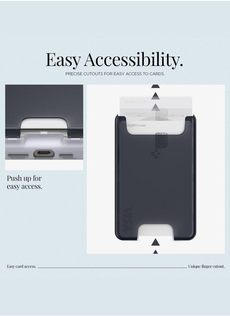 Ultra Hybrid (MagFit) Magnetic MagSafe Wallet Card Holder [3-4 Cards] for iPhone 16 Pro Max / 16 Pro / 16 Plus / 16 / iPhone 15/14/13/12 series - Classic C1 Graphite