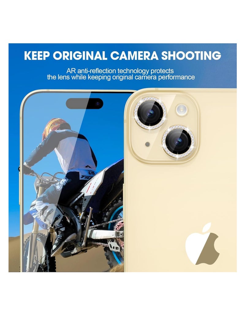 Glass Screen Protector For Camera Lens Compatible With Apple Iphone 14/14 Plus - gold  - Image 2