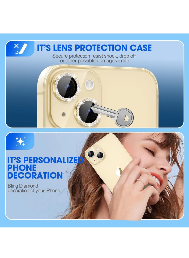 Glass Screen Protector For Camera Lens Compatible With Apple Iphone 14/14 Plus - gold  - Image 4