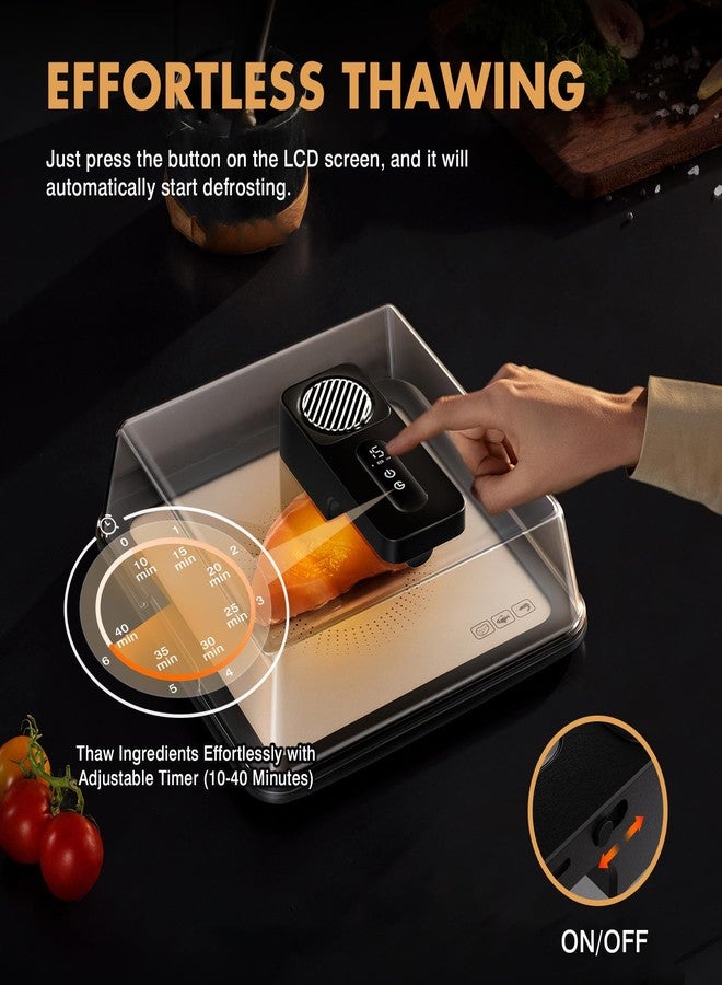 AuntyFey Rapid Defrosting Tray for Frozen Meat, Meat Thawing Tray for Frozen Meat with Airflow Technology, Meat Defroster, Smart Defrosting Mat, Thawing Mat, No Cold/Warm Water Required, Black - Image 3