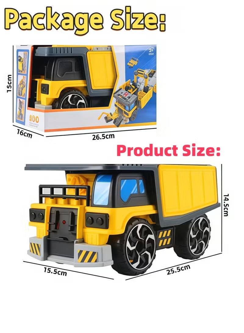 Vixplorn Engineering Vehicles Toy Set, Construction Truck Toys Set, 2-in-1 Hobby Car Toy, Transformation Toy Car, Fire Engineering Vehicle Toy, Friction Powered Car, Multifunction Fire Rescue Engineering Truck, Kids Boys Girls Toy Car Set, Educational Construction Vehicle, Pretend Play Fire Truck, Gift Toy for Children - Image 2