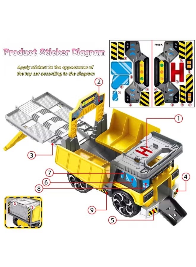 Vixplorn Engineering Vehicles Toy Set, Construction Truck Toys Set, 2-in-1 Hobby Car Toy, Transformation Toy Car, Fire Engineering Vehicle Toy, Friction Powered Car, Multifunction Fire Rescue Engineering Truck, Kids Boys Girls Toy Car Set, Educational Construction Vehicle, Pretend Play Fire Truck, Gift Toy for Children - Image 4