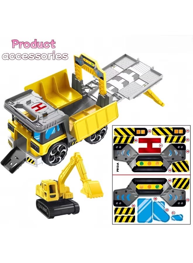 Vixplorn Engineering Vehicles Toy Set, Construction Truck Toys Set, 2-in-1 Hobby Car Toy, Transformation Toy Car, Fire Engineering Vehicle Toy, Friction Powered Car, Multifunction Fire Rescue Engineering Truck, Kids Boys Girls Toy Car Set, Educational Construction Vehicle, Pretend Play Fire Truck, Gift Toy for Children - Image 5