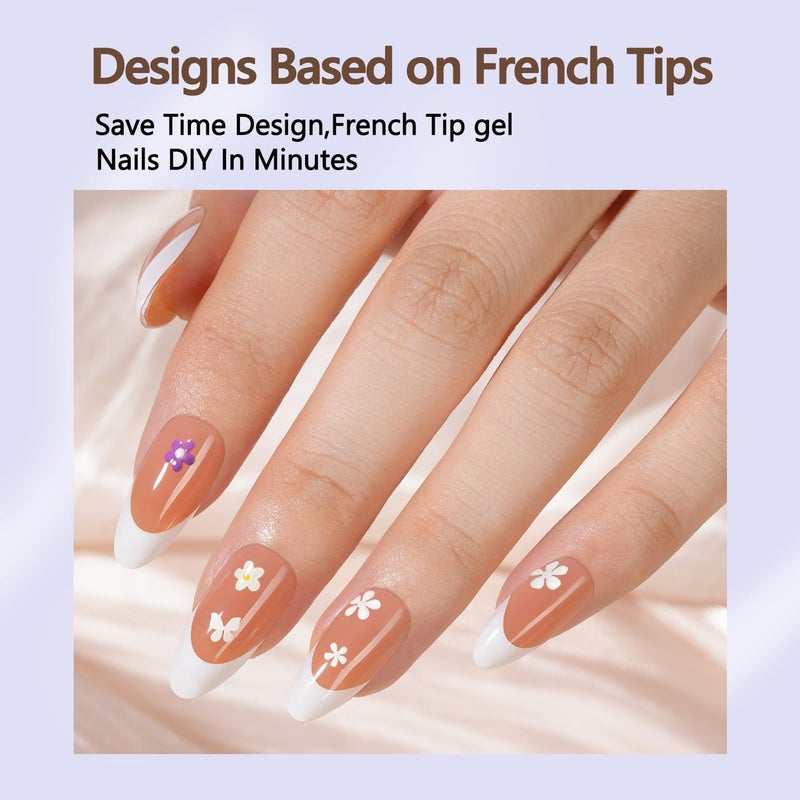 Misssix French Gel Nail Tips, 150Pcs French Tip Press on Nails Medium Almond Brown, No Need to File 3 in 1 Tips Pre-lasting, Fake Nails for Nail Art DIY 15 Sizes - Image 4