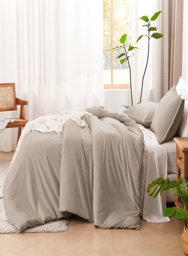 Litanika Light Coffee Oversized King Comforter Set Super King Plus Size, 3 Pieces Lightweight Solid Bedding Comforter Set, All Season Fluffy Bed Set (128x120In Comforter & 2 Pillowcases) - Image 5