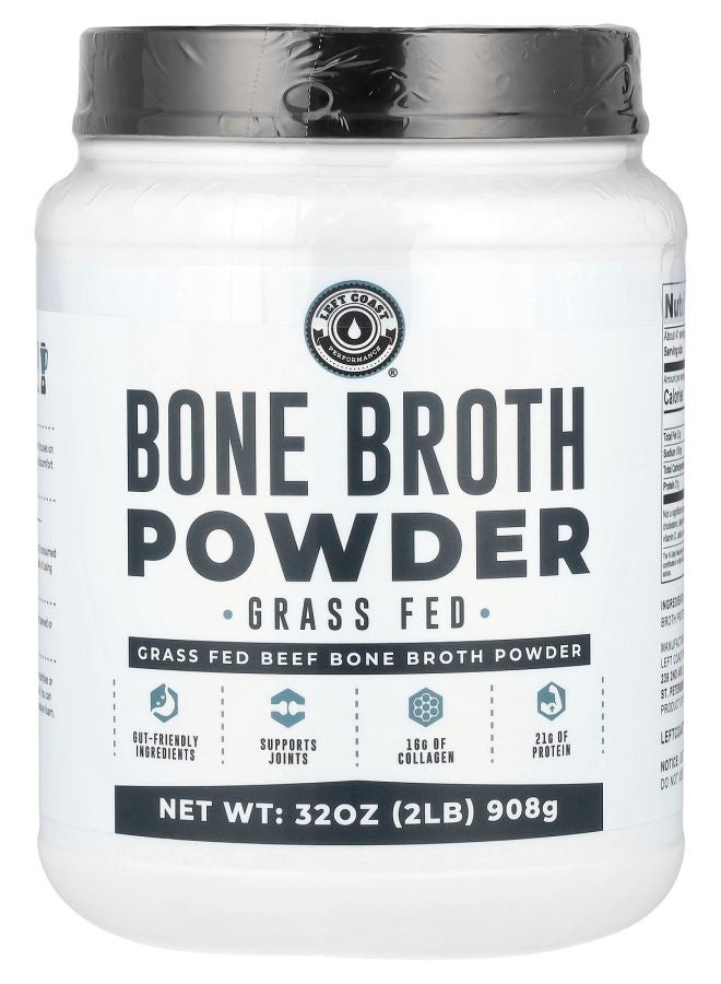 Left Coast Performance Bone Broth Powder Beef 32 oz (908 g) - Image 1