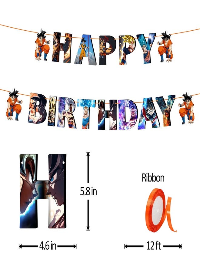Seyal Son Gooku Happy Birthday Banner, Anime Style Birthday Decoration for Party Celebrations, Colorful Letter Banner with Bold Design for Wall, Backdrop, and Event Decor - Image 3