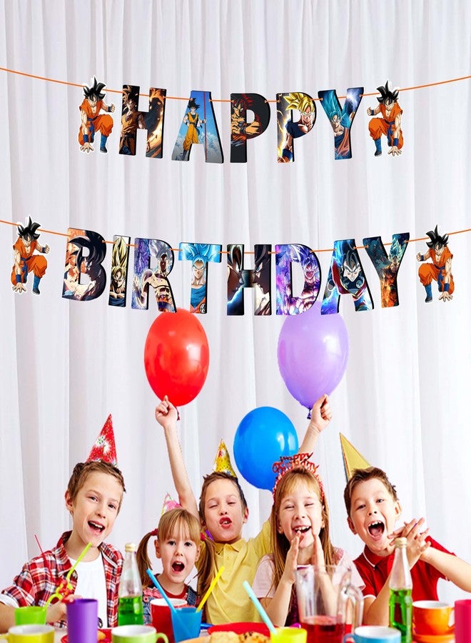 Seyal Son Gooku Happy Birthday Banner, Anime Style Birthday Decoration for Party Celebrations, Colorful Letter Banner with Bold Design for Wall, Backdrop, and Event Decor - Image 4
