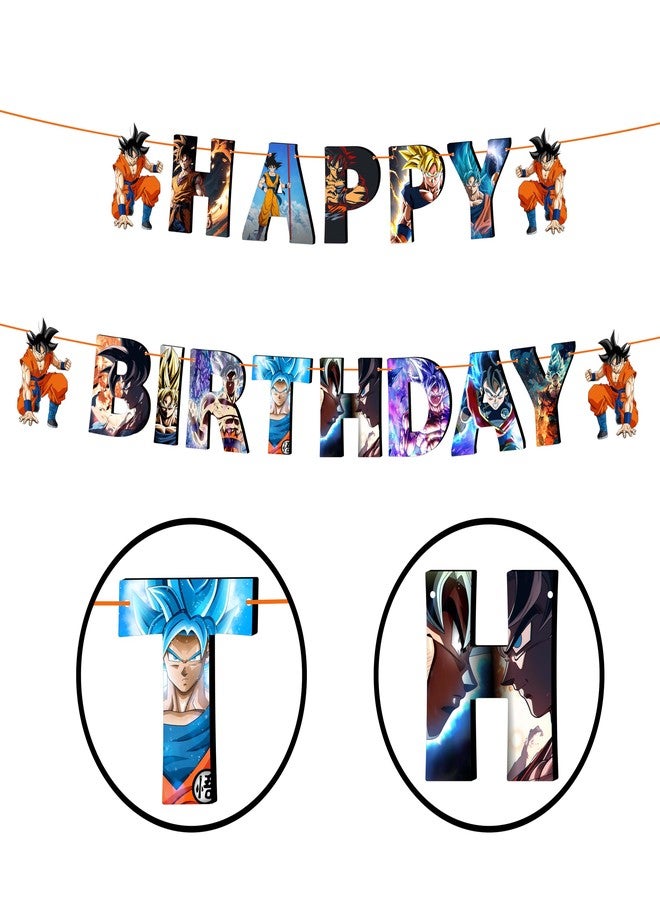Seyal Son Gooku Happy Birthday Banner, Anime Style Birthday Decoration for Party Celebrations, Colorful Letter Banner with Bold Design for Wall, Backdrop, and Event Decor - Image 2
