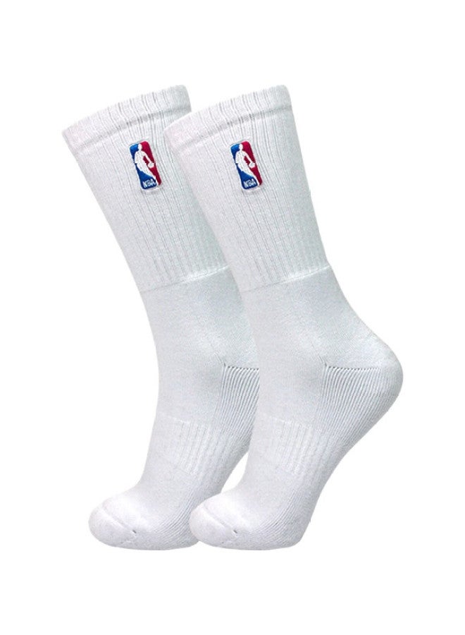 NBA جوارب كرة السلة للرجال، جوارب رياضية طويلة غير قابلة للانزلاق مع قاعدة تيري، جوارب تدريب سميكة، 2 زوج - Image 2