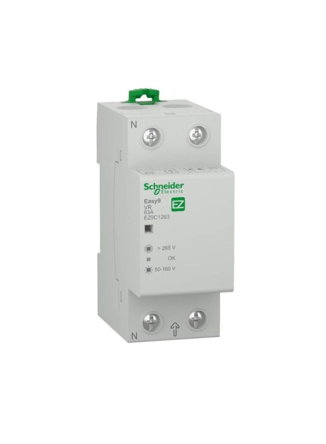 Schneider Electric Easy9 EZ9C1263, 2P 63A Voltage Relay, Home Protection Device