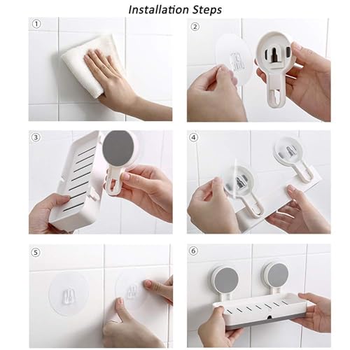 OLMARTT KITCHENWARE Plastic Wall Mounted Drain Soap Box for Bathroom | Non-Drill Wall Mount Magic Sticker Self Adhesive Soap Stand for Bathroom with Removable Drain Tray - Image 3
