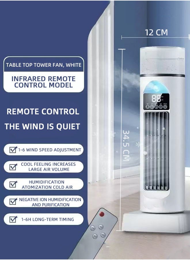 Generic Tower Fan with 6-Hour Digital Timer,be able to humidify, Remote Control, 3 Cooling Fan Modes & LED Light Indicator - Powerful & Energy-Efficient Electric Fan for Home and Office - White  - Image 4