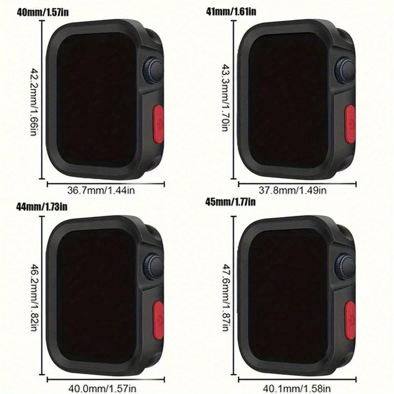 Soft TPU Shockproof Protective Case For Apple Watch 44mm 45mm Series 10 9 8 7 6 5 4 SE Black - Image 2
