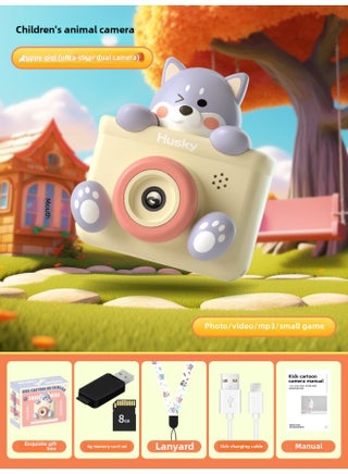 Toys Children's Cartoon Digital Camera Toy Birthday Gift Mini Camera Can Take Photos-Color:Husky Ultra-clear Dual Camera +8G + Card Reader - pzsku/Z7CD2EBE50DBB253D4854Z/45/1748759779/0fe837f3-4cce-469a-873f-8d4d2850e2e9